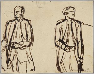 Duas figuras masculinas em pé de George Romney