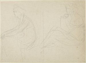Dois estudos de uma mulher sentada de George Romney