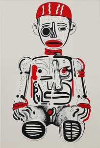 "Totem Digital", 2024 (Acrílico sobre tela)