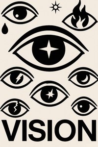 Eyes of Tomorrow, 2025 (acrílico sobre tela) de George Rosaly