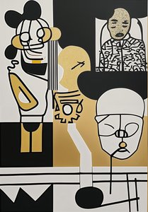"Muted Witness", 2024 (acrílico sobre tela)