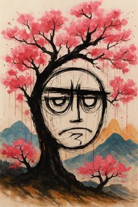 Roots of Renewal (Raízes da renovação), 2025 (acrílico sobre tela) de George Rosaly