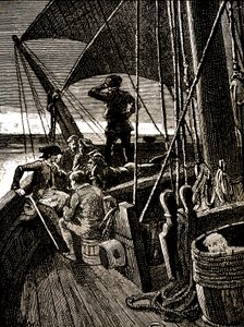 Jim Hawkins ouve uma conversa que revela o motim dos piratas de George Roux