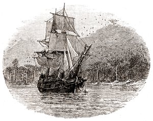 O Hispaniola lança âncora ao largo da ilha de George Roux