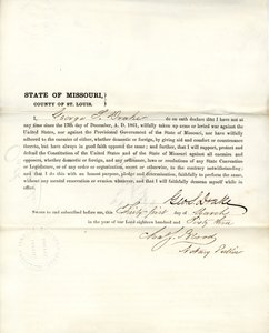 Juramento de lealdade de George S. Drake do Missouri, Condado de St. Louis de George S. Drake