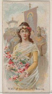 Festa de Guadalupe, México, da série Holidays N80 para cigarros da marca Duke, 1890., 1890.