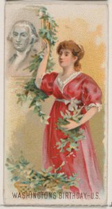 Aniversário de George Washington, Estados Unidos, da série Holidays N80 para a marca Duke..., 1890.