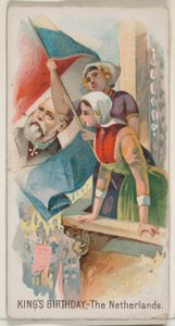 Aniversário do Rei, Holanda, da série Holidays N80 para cigarros da marca Duke..., 1890.
