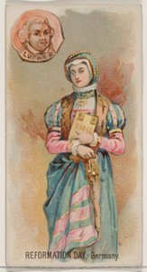 Dia da Reforma, Alemanha, da série Holidays N80 para cigarros da marca Duke, 1890., 1890.