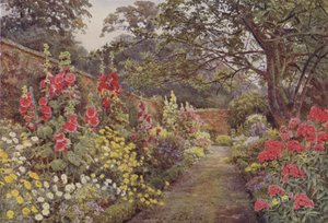 Blyborough, Hollyhocks de George Samuel Elgood