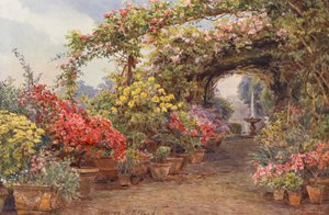 Jardins italianos: Um terraço florentino (litografia a cores) de George Samuel Elgood
