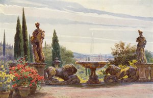 Jardins italianos: Florença a partir da Villa Palmieri (litografia a cores) de George Samuel Elgood
