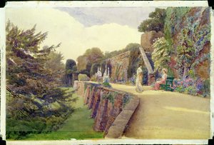 O terraço no castelo de Berkeley, Gloucestershire, 1887 de George Samuel Elgood