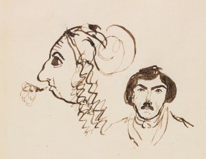 Auto-retrato com retrato de Delacroix, c. 1845