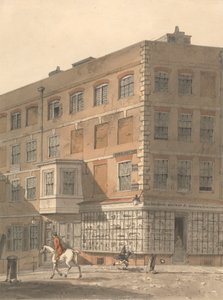 York House, a esquina da Villiers Street com a Strand, com o Ancient and Modern Print Warehouse da Richardson em primeiro plano