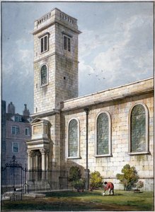 All Hallows Church, Lombard Street, Londres, 1811 de George Shepherd