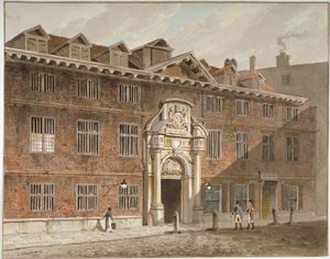 Frente oeste de Blackwell Hall, King Street, Cidade de Londres, 1811. de George Shepherd
