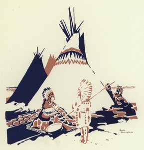 Então eles tiraram à sorte para ver quem o deveria procurar na floresta (cor litho) de George Sheringham