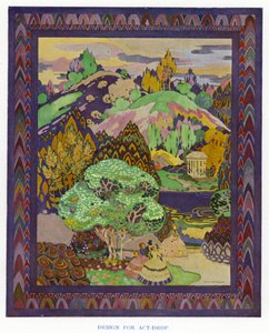 O Duenna de Sheridan: Design para Act-Drop (cor litho) de George Sheringham