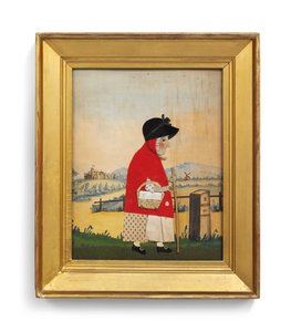 The Goose Woman Before a Milestone, c.1840 (corte de feltro) (par para 2563144) de George Smart