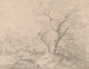 Paisagem com Passarela e Grande Árvore de George Smith