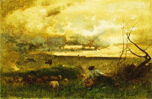 Pôr do sol dourado,