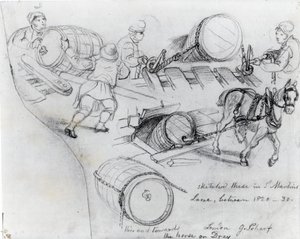 Draymen e cavalo, c.1820-30 de George Snr Scharf