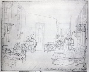Ala de Edward, Hospital St. Thomas, Londres, 1843 de George Snr Scharf