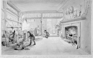 A cozinha do café do Sr. Sander e comendo House, Newgate Street, 1828