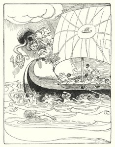 Jason e os Argonautas: "E eles pegaram o navio e a guiaram, e a passaram de mão em mão" (litho) de George Soper
