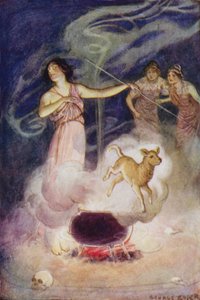 Jason e os Argonautas: "Ela sussurrou seus feitiços mágicos sobre ele, e ele saltou de novo para fora um jovem cordeiro" (cor litho) de George Soper