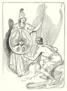 Perseu: "No espelho do escudo apareceu um rosto" (litho) de George Soper