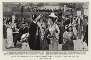 Venda de casas de botão na ajuda do King&39;s Hospital Fund no Earl&39;s Court Coronation Fete