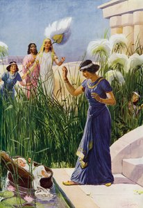 O Babe entre os Bulrushes (cor litho) de George Soper