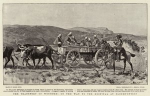 O transporte de feridos, a caminho do hospital de Bloemfontein