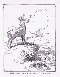 Então ela subiu o precipício e rezou por eles, de The Heroes publicado por George Allen e Unwin 1929 (litho) de George Soper
