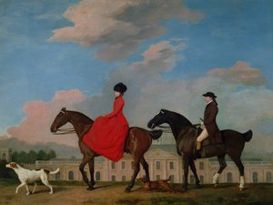 John e Sophia Musters montando no Colwick Hall, em 1777 de George Stubbs