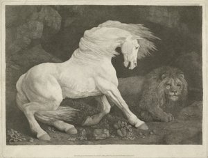 O cavalo e o leão, 1770 (mezzotint)