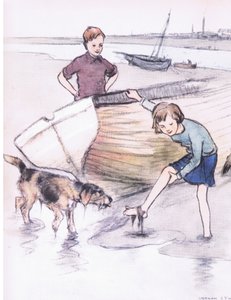 Vicky e Bill com Rosie, de Mudlarks, publicado pela Collins