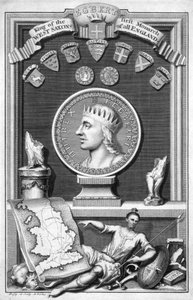 Egbert, o saxão, primeiro rei de toda a Inglaterra, século XVIII. de George Vertue