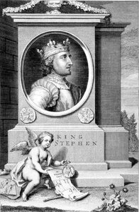 Stephen (c.1097-1154) Rei de Inglaterra, gravado pelo artista (gravura) de George Vertue
