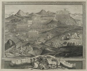 A matriz de batalha de Carberry Hill, perto de Edimburgo em 1567, c.1738 de George Vertue