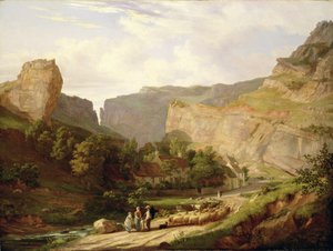 A View of Cheddar Gorge (óleo sobre tela) de George Vincent