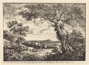 Paisagem com duas vacas de George Walker