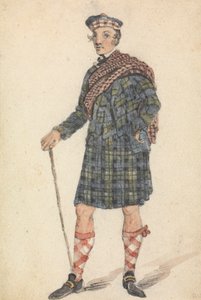 Tio George com o Vestido de um Pastor das Terras Altas