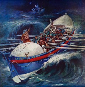 Life Boat a tentar um resgate (cor litho)