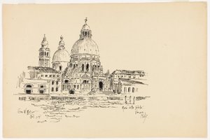 Sta. Maria della Salute, Veneza, Itália, esboço de viagem de George Washington Maher