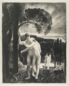 Amour, Homens como a série dos deuses, 1923 (litho no papel de wove) de George Wesley Bellows