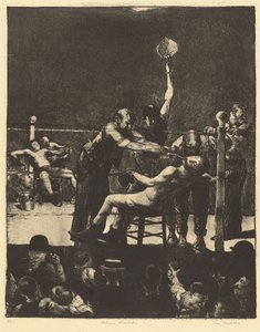 Entre Rondas, grande, primeira pedra, 1916. de George Wesley Bellows