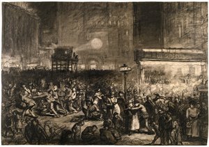 Noite das eleições em Times Square de George Wesley Bellows